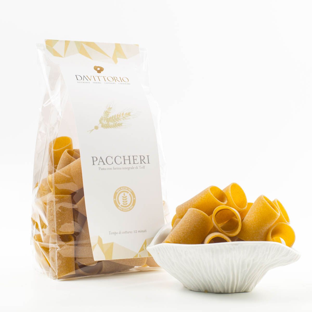 Paccheri with Teff wheat flour (Gluten free)