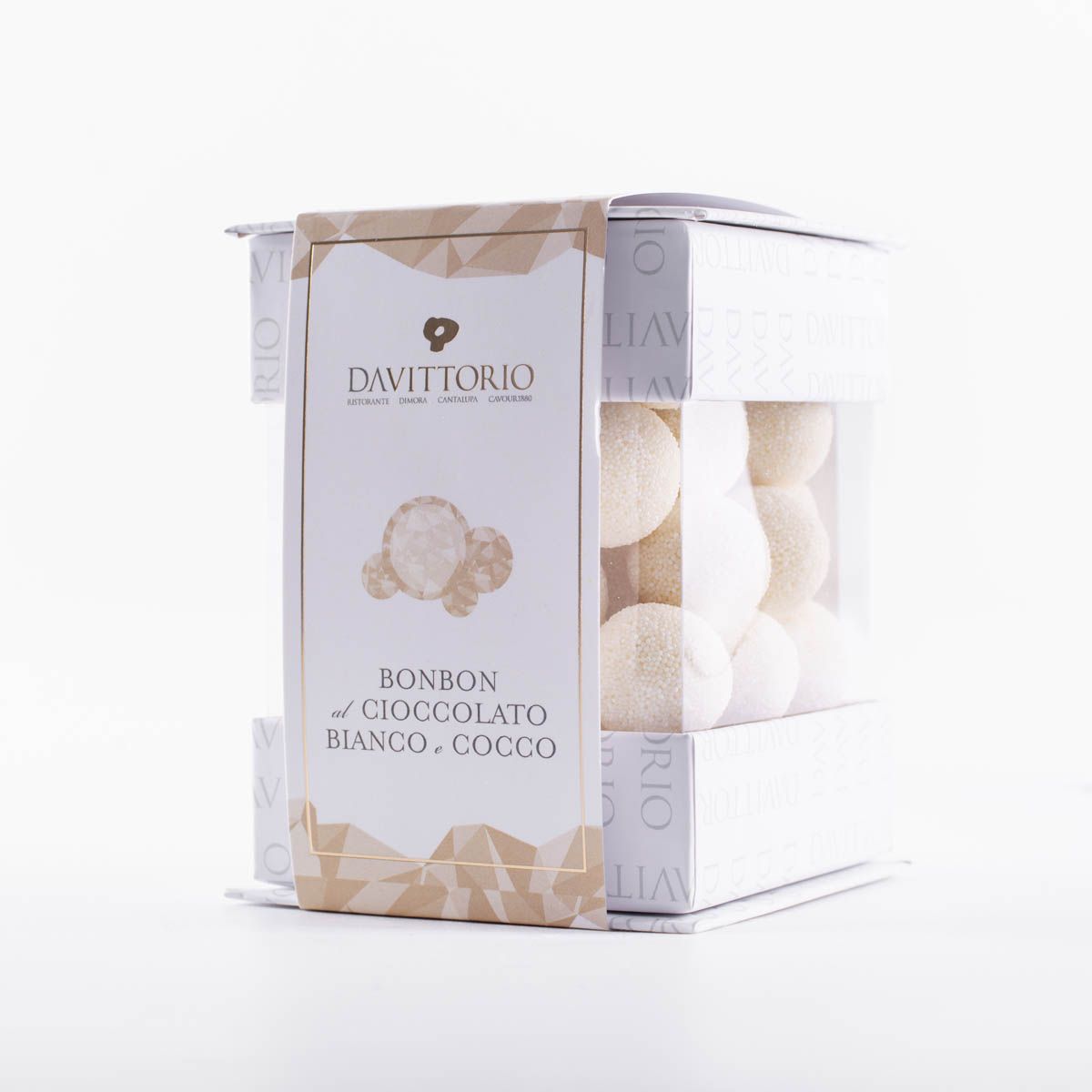 Coconut-white chocolate dragées